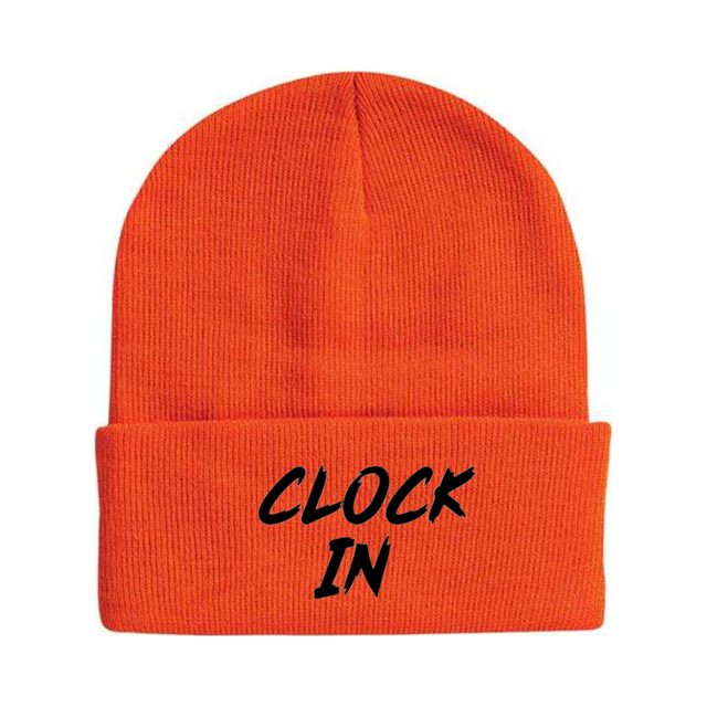 Clock In Beanie - Safety Orange
