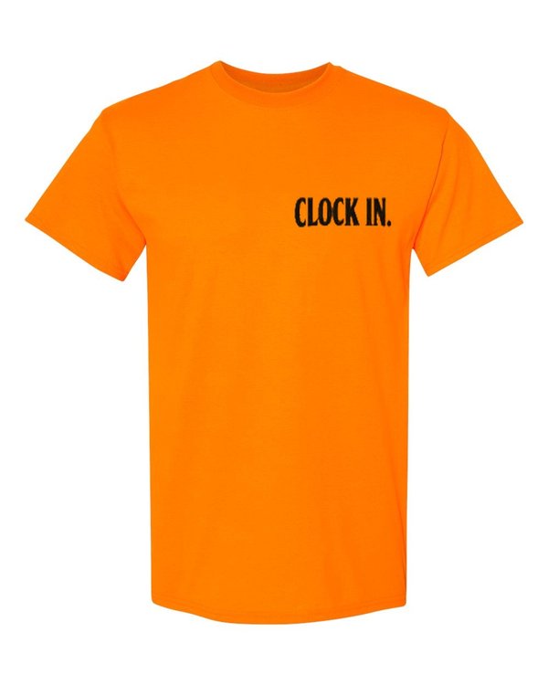 Nobody's Coming Tee - Safety Orange - Clock In Front