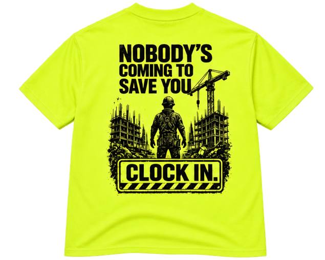 Nobody's Coming Tee - Safety Green - Back Print
