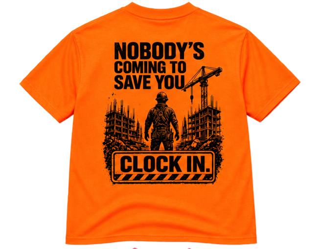 Nobody's Coming Tee - Safety Orange - Back Print